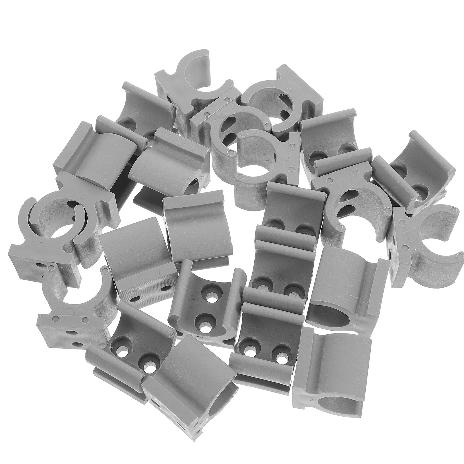 Plastic Pipe Clip - 24 szt. Szare plastikowe zaciski w